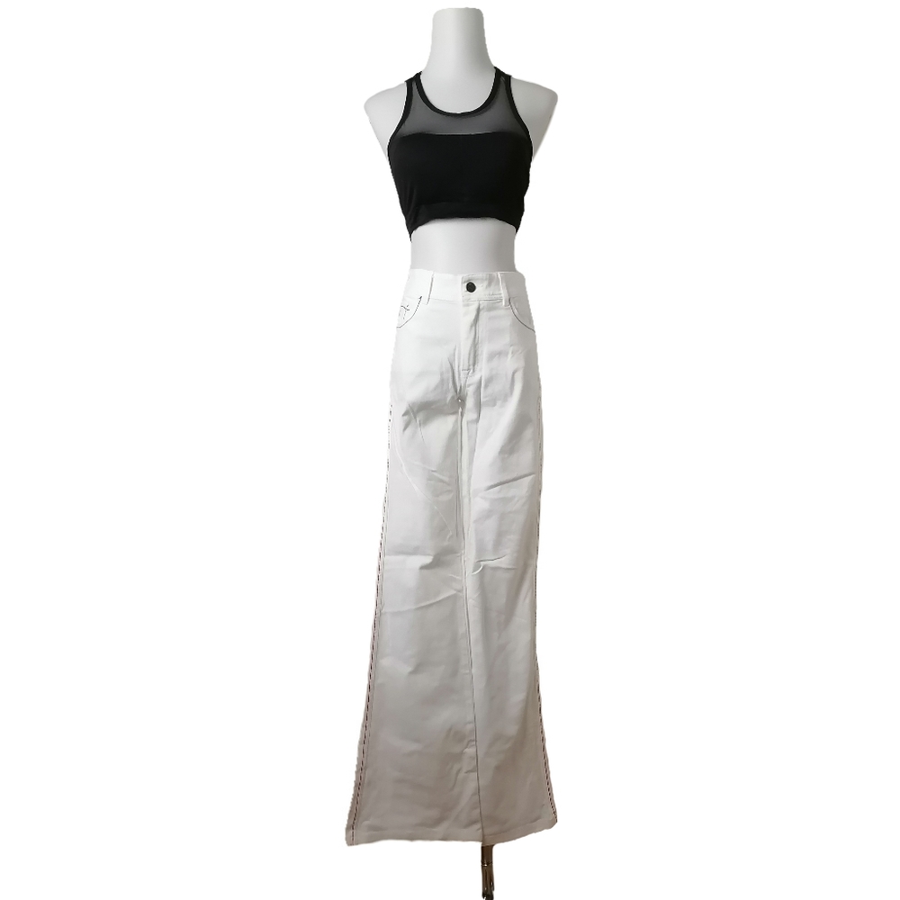 💧 vintage 70's white  flared jeans